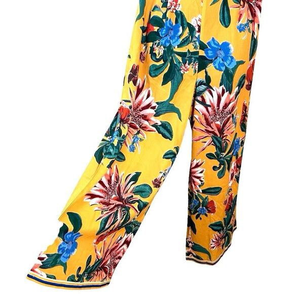 Lulus Women’s Honolulu Golden Yellow Floral Print Off Shoulder Jumpsuit Size S - Picture 6 of 8